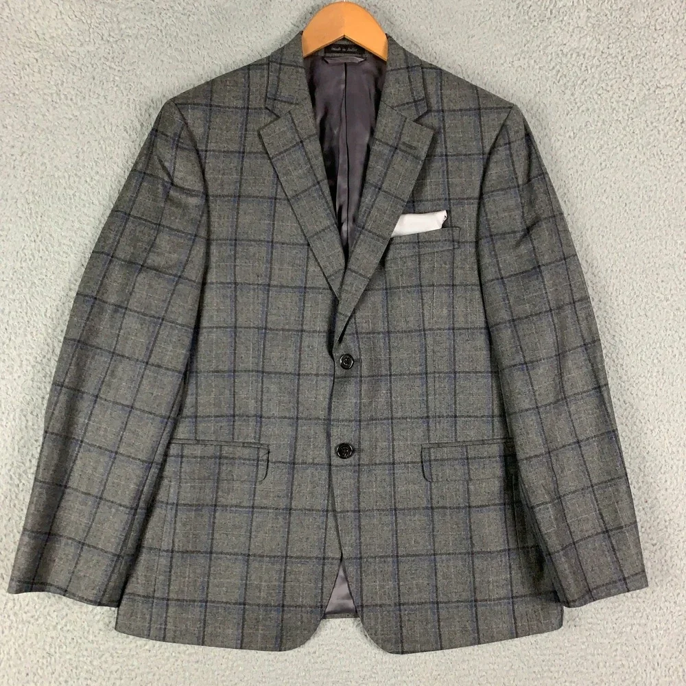 Lauren Ralph Lauren Glen Plaid Sport Coat Mens 39S Grey Slim Fit Wool Blazer